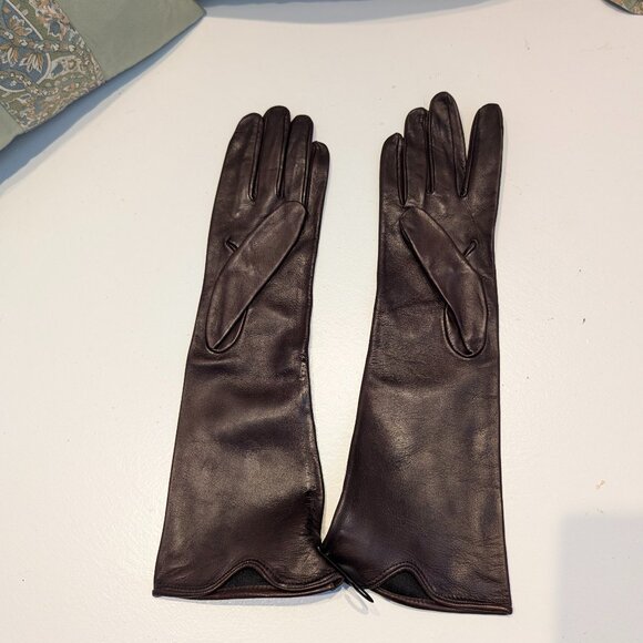 100% Italian Leather Gloves Long - Picture 4 of 6